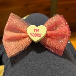Pink Glitter Heart Bow